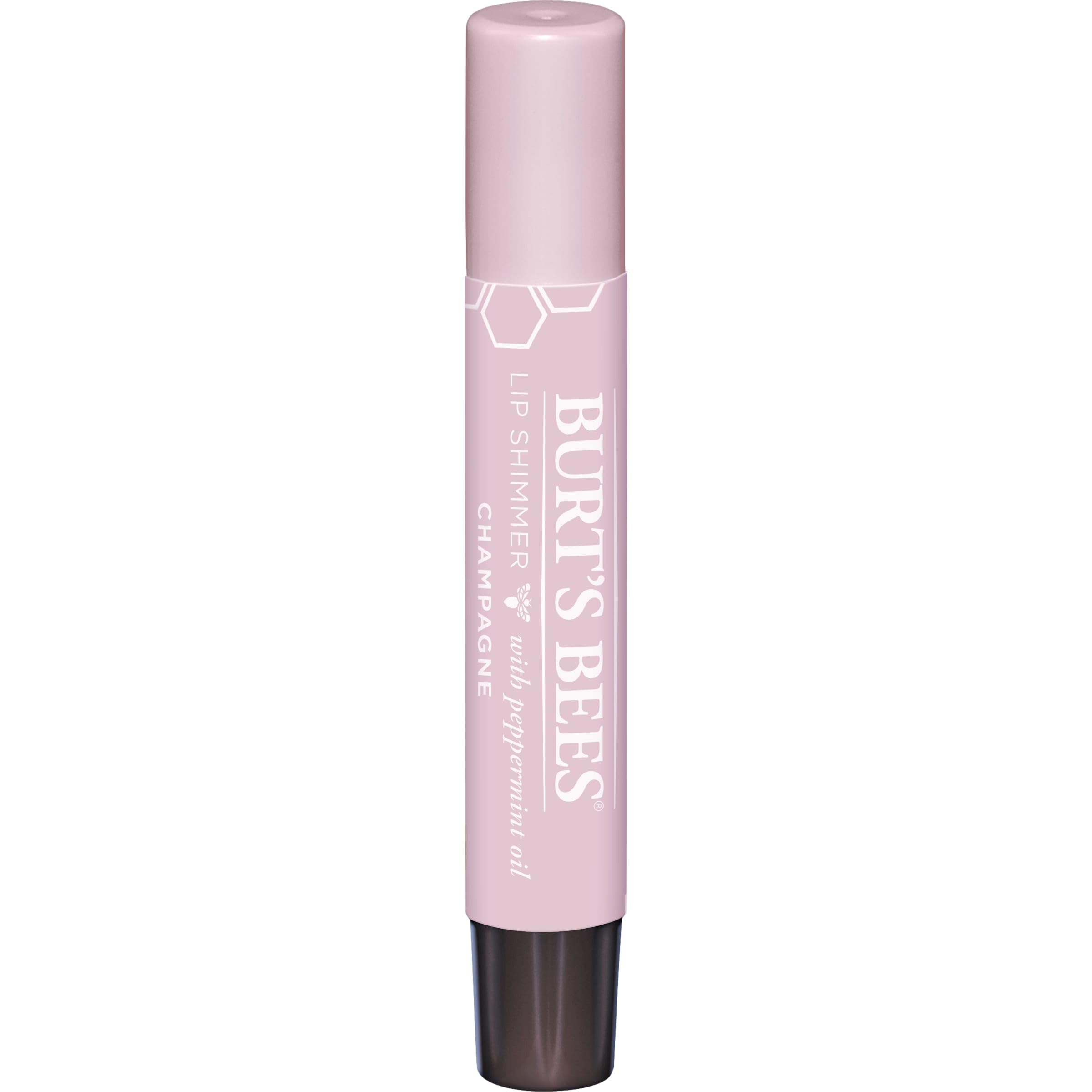 Burt's Bees Shimmer Lip Tint Set, Tinted Lip Balm Stick, Moisturizing for All Day Hydration with Natural Origin Glowy Pigmented Finish & Buildable Color, Champagne (4-Pack)
