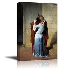 The Kiss (Il Bacio) by Francesco Hayez - Canvas Print Wall Art Famous Painting Reproduction - 12" x 18"