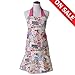 KINGO HOME Adjustable 100% Cotton Garden Cooking Women Kitchen Bib Apron, with Pockets, Cotton Canvans, Machine Washable