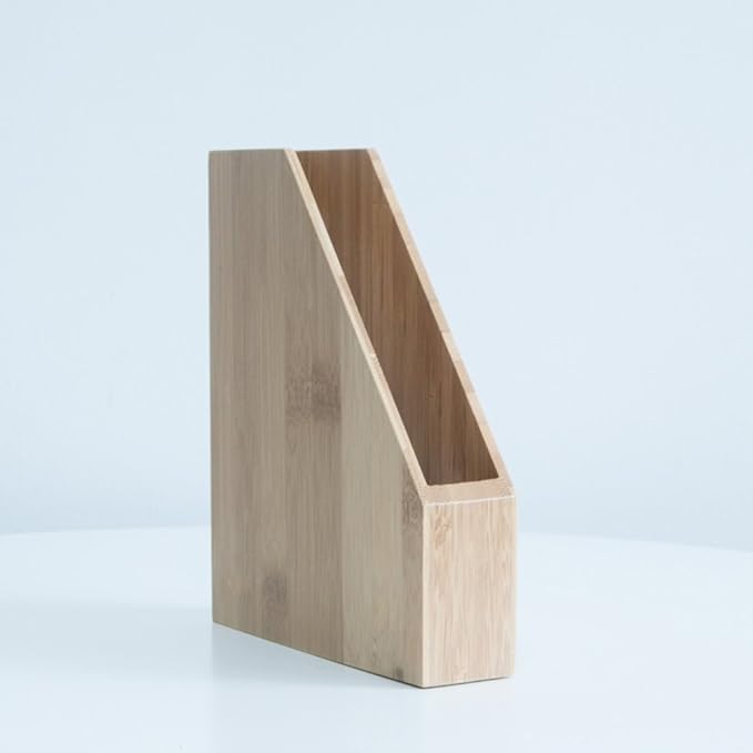 WAYER Bamboo magazine holder, Wood magazine holder File rack Desktop