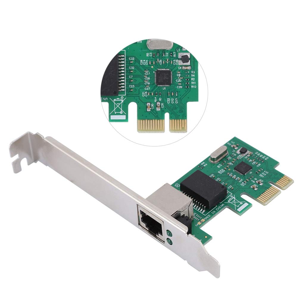 Annadue PCI-E Gigabit Ethernet LAN Network Card for Realtek RTL8111E, PCI Express Adapter x1 x4 x8 x16 Full Duplex Multiple Gigabit Ethernet Card 10/100/1000 mbps, Green