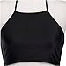 Bamgool Women Bralet Cami Crop Top Two Piece Set Split Skirt Casual Dress, Black, Small