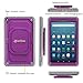 Fintie Shockproof Case for Amazon Fire HD 8 Tablets (7th and 8th Generation, 2017 and 2018 Releases) - [Tuatara Magic Ring] [360 Rotating] Multi-Functional Grip Stand Carry Cover, Purple
