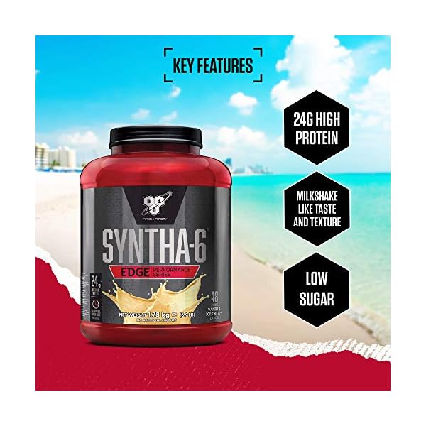BSN Nutrition Protein Powder Syntha 6 Edge Low Carb and Sugar Whey Protein Shake with Whey Protein Isolate, Micellar…