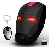 Ergonomic Wireless Mouse Cool Iron Man Mouse 2.4G Portable Mobile Computer Click Silent Mouse Optical Mice with USB Receiver,