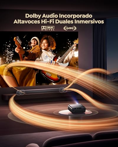 Projector 4K【1400 ANSI/Netflix Included/Dolby】 Smart Projector 4K Portable Auto Focus/Keystone WiFi Bluetooth FHD 1080P, HDR10, Projectors WiFi6 Outdoor Zoom 50% for Home Cinema/PPT Dual HDMI/USB