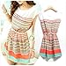 Women's Stripe Flouncing Chiffon Dress Clubwear Skater Dresses
