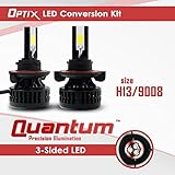 Optix H13 (9008) LED Headlight Conversion Kit -Dual Hi / Lo Beam - 80W 8000LM High Power - 6000K 6K White - 2pcs Replace Halogen & HID Kit