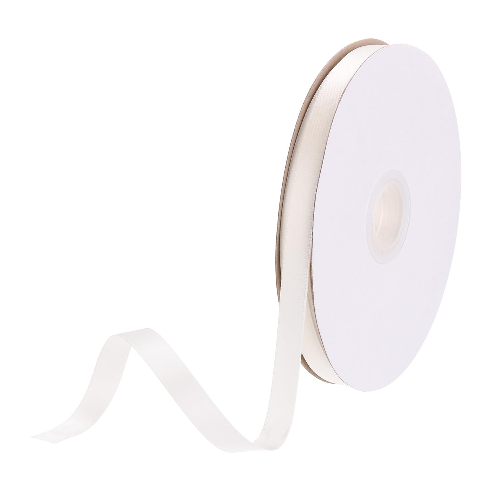 DMiotech 10mm Satin Ribbon 46m/150ft Thin Double Face Fabric Grosgrain Ribbon for Gift Wrapping Floral Hair Flower Bouquet, Cream White