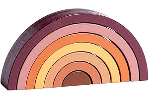 GaotKeut Wooden Rainbow Stacker Playset Learning Colorful Building Blocks for Early Development Gift,