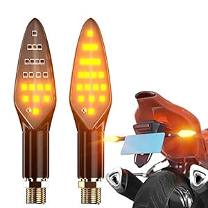 CCAUTOVIE Led-knipperlichten voor de motorfiets, E-gekeurd, universeel, dagrijlicht, motorfiets, knipperlicht, barnsteen…