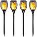 Gold Armour Solar Lights Outdoor - Flickering Flames Torch Lights Solar Light 42.9in Tall, Waterproof Dancing Flame Lighting 96 LED Dusk to Dawn Flickering Tiki Torches Outdoor Garden (4Pack)