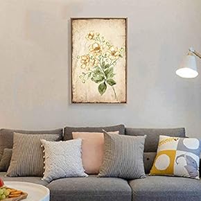 Floating Framed Canvas Wall Art for Living Room, Bedroom Vintage Flower Canvas Prints for Home Decoration Ready to Hang - 16x24 inches