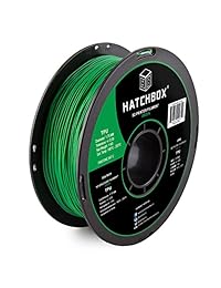 HATCHBOX 3D TPU 1KG 1.75 GRN TPU filamento para impresora 3D. precisión dimensional +   0.05 mm, carrete de 1 kg, 1.75 mm, Shore 95A, color verde.