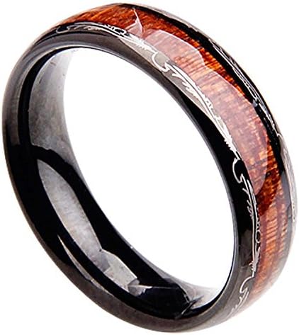 Mens 8 MM Weeding Band Korotus Golden Tungsten Carbide Ring