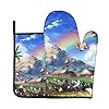 Xiaoxian Pokemon 82 Hittebestendige keukenovenhandschoenen, ovenhandschoenen en potdekselhandschoenen, veilig om te…