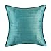 CaliTime Euphoria Cushion Cover Throw Pillow Case Shell, Modern Silky Light Weight Dyed Stripes Both Sides, 18 X 18 Inches, Teal