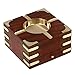 Large Decorative Wooden Ashtray with Cigarette Storage Case Box