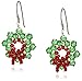 Amazon Collection Sterling Silver Wreath with Bow Crystal Beaded Drop Earrings