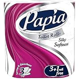 Papia Toilet Rolls 3 Ply , 4 Rolls