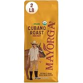 Mayorga Organic Coffee 2lb Cafe Cubano Roast - Dark Roast Whole Bean Specialty Grade Coffee, 100% Arabica, Slow Roasted, Bold and Smooth Flavor with Low Acidity - USDA Organic, Non-GMO, Kosher