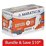 Marathon - Bath Tissue, 2-Ply, Jumbo Roll, 1,000 Ft. Rolls-6Rolls