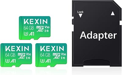 KEXIN 64GB Micro SD Card A1 U3 V30 with SD Adapter 4K Full HD