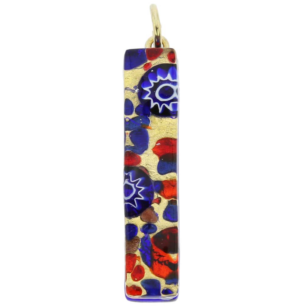 Glass Of Venice Murano Glass Venetian Reflections Stick Pendant - Blue Red
