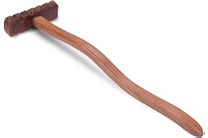 Wooden Back Scratcher- iGreely 16'' Back Scratchers for Men and Women,Sturdy Curved Long Handle for Better Reach,Leave No Scratch Marks Anti-Itch Hammer Massage-Natural Solid Wood Back Scratcher