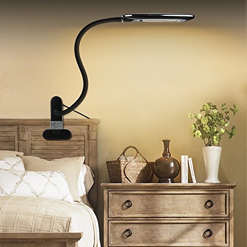 Anpress Dimmable LED Eye-Care Clip On Desk Lamp (5W,Flexible Gooseneck, 2 Level Dimmer, 3 Color Temperature, Simple Switch Control, Clamp On Book Light, for Bedside, Desktop, Computers) - Thumbnail 6