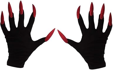 Amazon Com Halloween Gloves Scary Long Fingernails Gloves Hollowen Cosplay Props Hand Sleeves Clothing