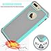 Tekcoo Compatible for iPhone 8 Plus Case/iPhone 7 Plus Cute Case, [Tmajor] Shock Absorbing Cases [Turquoise/Grey] Hybrid Bumper Defender Sturdy Rugged Cover Shell Plastic Outer Rubber Silicone Inner