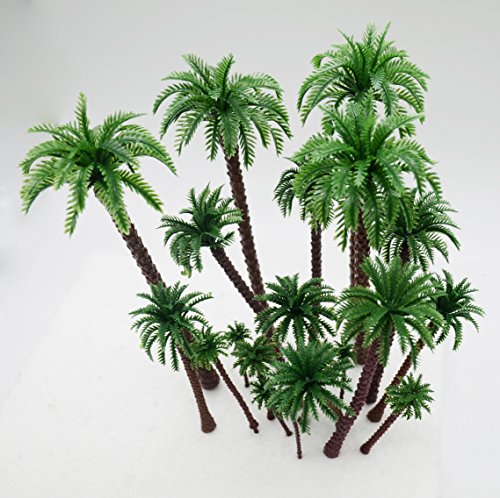 image for Hatisan 20Pcs Coconut Palm Model Trees/Scenery Model Plastic Artificia