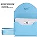 FYY Handmade Premium PU Leather Business Name Card Case Universal Card Holder with Magnetic Closure (Hold 30 pics of Cards) Cyan