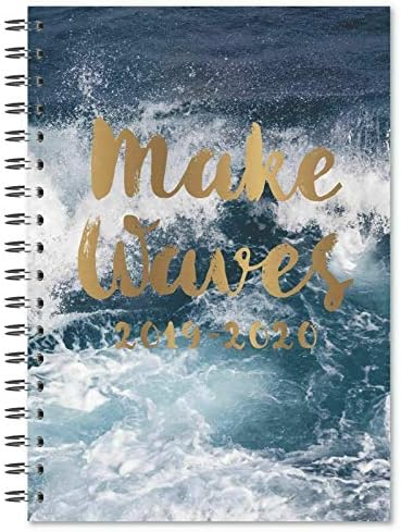 2019-2020 A5 Week to View Academic Mid Year Spiral Hardback (A5 Waves)