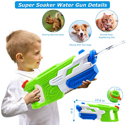 PESUMA Water Guns for Kids, 2 Pack Super Water Blaster Soaker Squirt Guns 800CC 33 Feet Water Gun Summer Swimming Pool Beach Sand Outdoor Water Fighting Play Toys Gifts for 3-12 Year Old Boys Girls