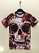 FaPlus Men's Fashion Cool 3D Rose Skull Street Hip Hop Style T-Shirts XL,Red