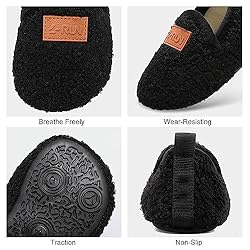 L-RUN Black Kids Slippers for Girls/Boys Indoor