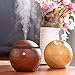 KBAYBO Humidifier Aroma Essential Oil Diffuser, 130ml Ultrasonic Cool Mist Humidifier with LED Night Light for Office Home Bedroom Living Room Study Yoga Spa (Dark Wood)