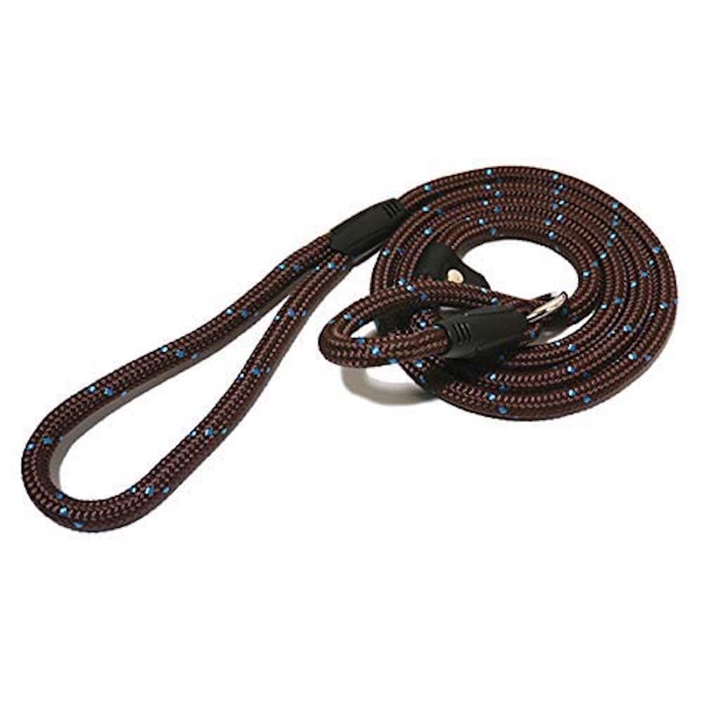 Rosewood Rope Twist Lead, 64-inch, Brown/ Teal