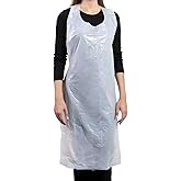 Disposable Plastic Aprons, 27.5 X 46 inches, Waterproof Bibs for Adults Cooking, Arts and Crafts, Housework, Painting & Salon