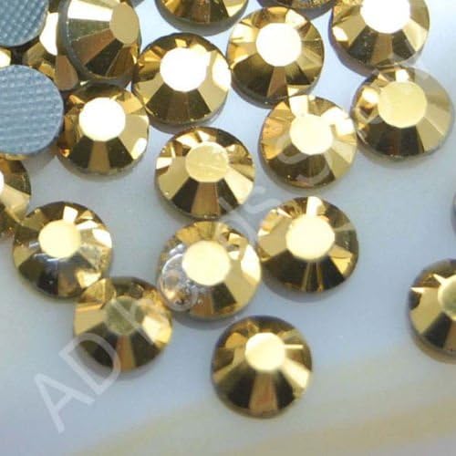 1440pcs DMC Iron On Hotfix Crystal Rhinestones 10 Gross 27 Colors and 4 Sizes (4mm (SS16), Aurum Flare)