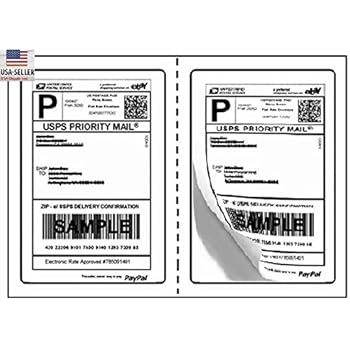 Amazon.com : BESTeck Perforated Shipping Labels Round Corner 2 Labels Per Sheet Laser/InkJet ...
