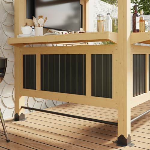 MOUMON 7FT Grill Gazebo Review: Outdoor Entertain Center with TV Mount & Dual Counters image 22