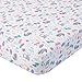 Carter's 100% Cotton Fitted Crib Sheet, Woodland/Forest, Pink, Purple, Gray, White