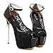 getmorebeauty Women's stripper Heels Sandals Lace Flower Strappy Hollow stiletto High Heels
