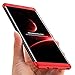 Wellerly Galaxy Note 8 Case, 3 in 1 Ultra Slim Hard PC Premium Case Hybrid Anti Fingerprint Scratches Soft Grip 360 Degree Full Body Protection Cover for Samsung Galaxy Note 8 (Black+Red)
