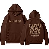 PANOZON Faith Over Fear Hoodie Christian Faith Religious God Tops Man Woman Pullover Y2K Sweatshirt Longsleeve Casual Tops