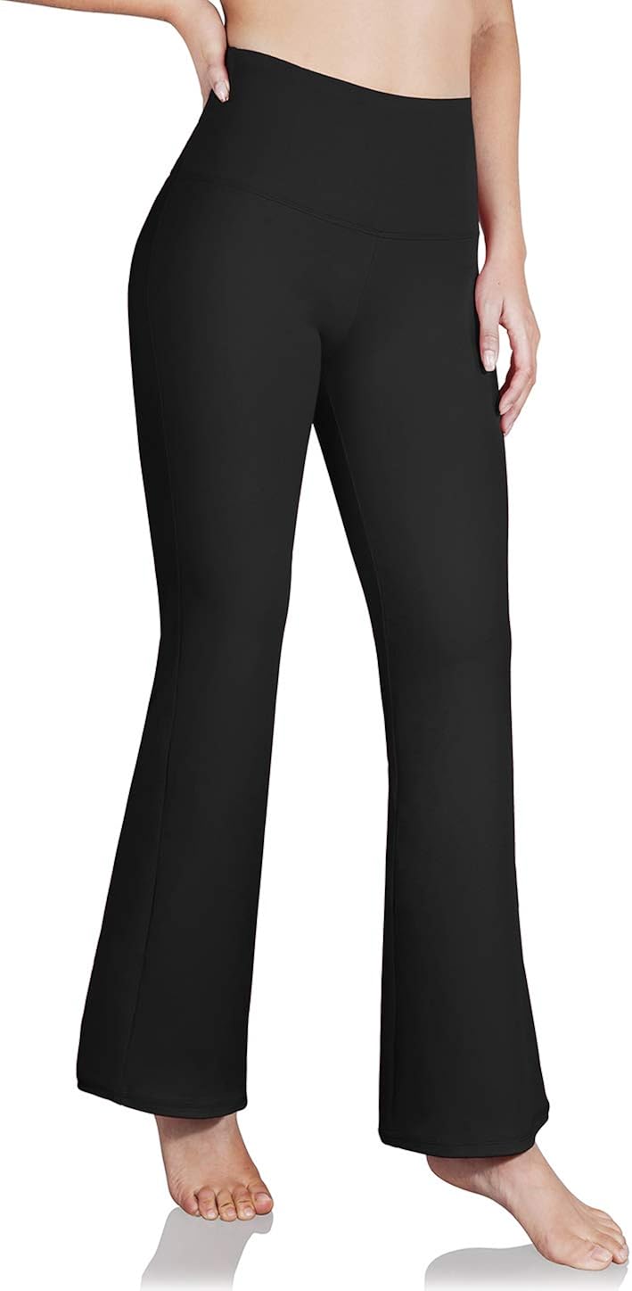ODODOS Women's Boot-Cut Yoga Pants Tummy Control Workout Non See-Through Bootleg Yoga Pants: Clothing