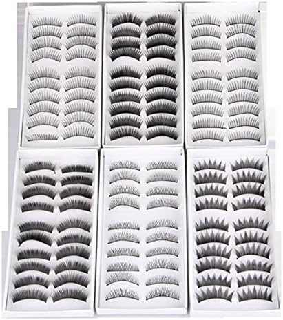doll2u 60 Pairs 6 Types Soft False Eyelash Eyelashes Eye Lashes Makeup Long Thick